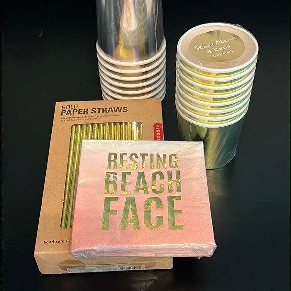 gold paper straws 144 units-NIB - Picture 7 of 13